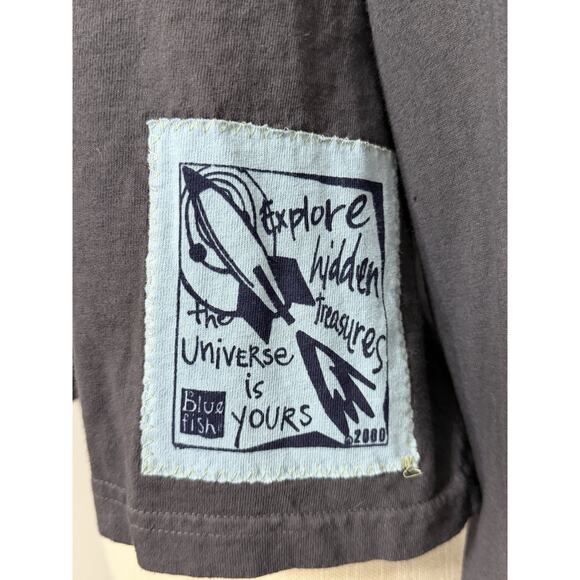 Blue Fish Hand Painted LS Jacket Shirt Cardigan LIMITED ED Universe Space 2000 - Picture 5 of 8